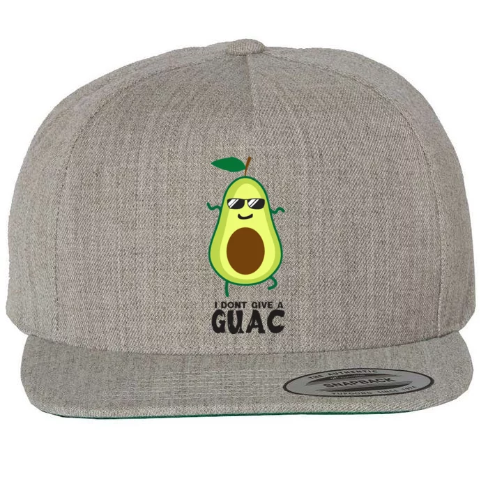 I Dont Give A Guac Funny Avocado Guacamole Vegan Gift Wool Snapback Cap