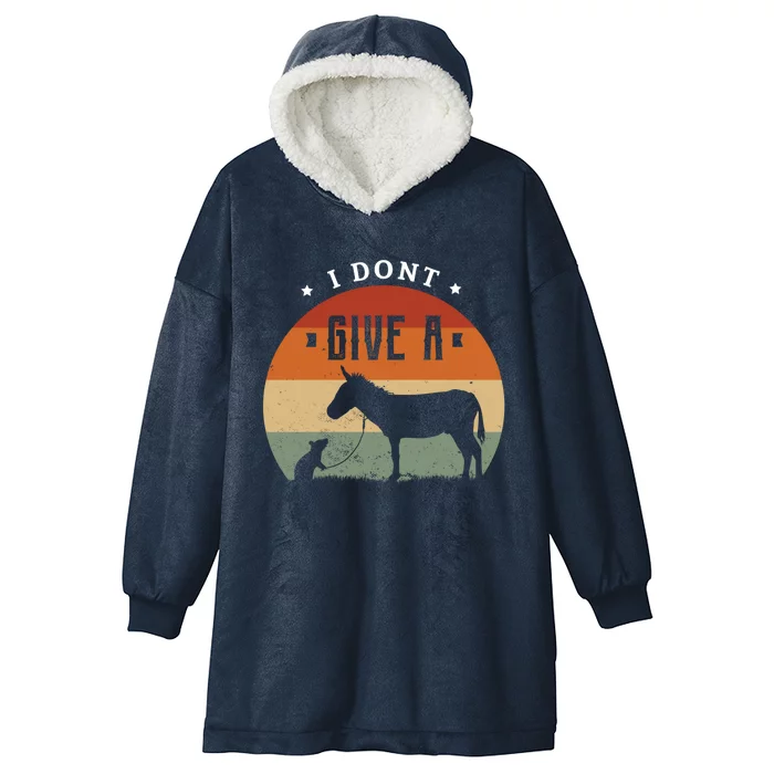 I Dont Give A Rats Donkey Funny Gift Rats Fan Gift Hooded Wearable Blanket