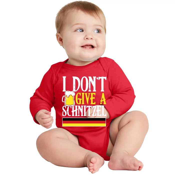 I DonT Give A Schnitzel German Beer Wurst Funny Oktoberfest Baby Long Sleeve Bodysuit