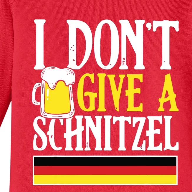 I DonT Give A Schnitzel German Beer Wurst Funny Oktoberfest Baby Long Sleeve Bodysuit