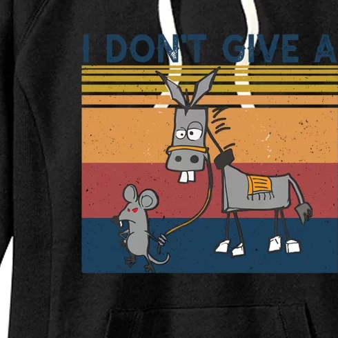 I Dont Give A Rats Donkey Gift Ass Mouse Walking Donkey Funny Gift Women's Fleece Hoodie