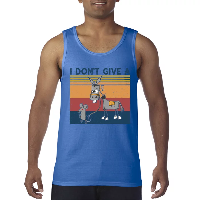 I Dont Give A Rats Donkey Gift Ass Mouse Walking Donkey Funny Gift Tank Top