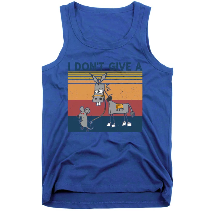 I Dont Give A Rats Donkey Gift Ass Mouse Walking Donkey Funny Gift Tank Top