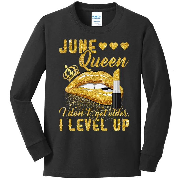 I Don't Get Older I Level Up June Kids Long Sleeve Shirt