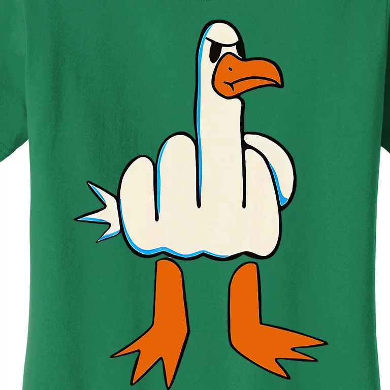 I DonT Give A Duck Middle Finger Funny Offensive Rude Women's T-Shirt