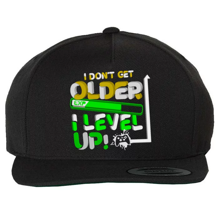 I Dont Get Older I Level Up Gamer Video Games Funny Gaming Gift Wool Snapback Cap