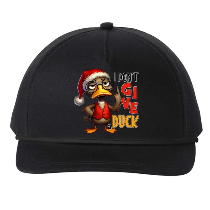 I Dont Give A Duck Funny Sarcastic Grumpy Duck Christmas Snapback Five-Panel Rope Hat