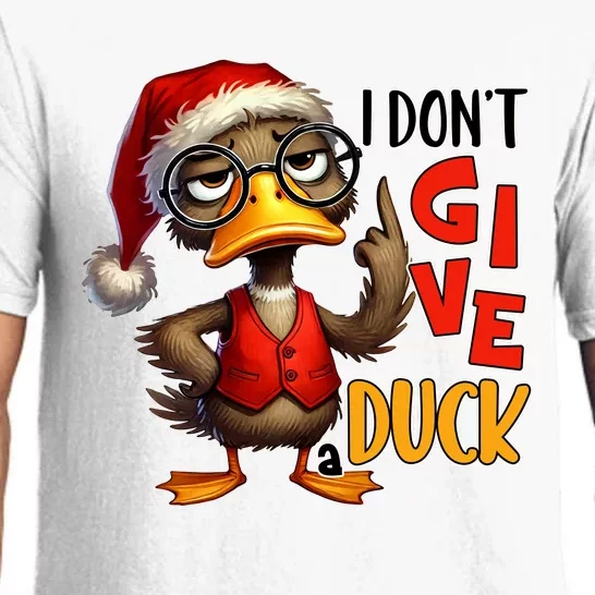 I Dont Give A Duck Funny Sarcastic Grumpy Duck Christmas Pajama Set