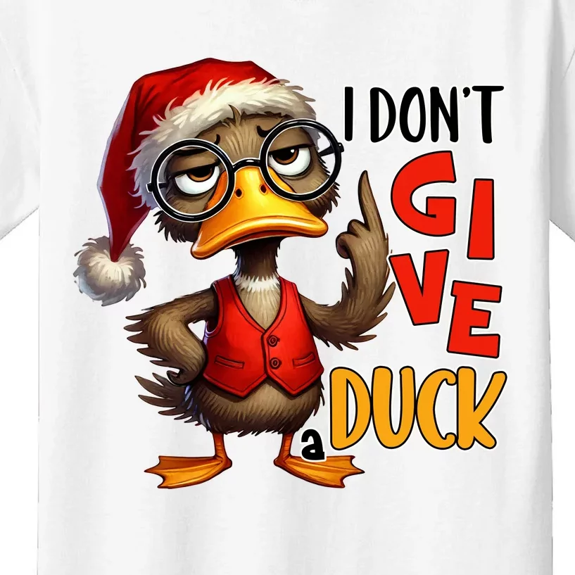 I Dont Give A Duck Funny Sarcastic Grumpy Duck Christmas Kids T-Shirt