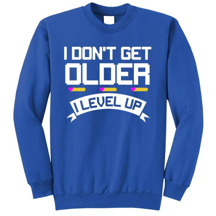 I Dont Get Older I Level Up Gaming Video Gamer Birthday Gift Tall Sweatshirt