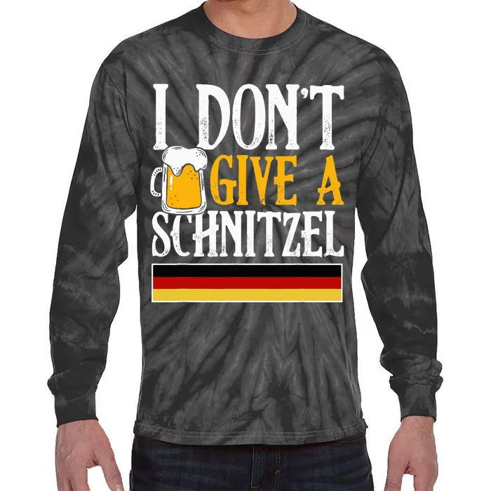 I Don't Give A Schnitzel German Beer Wurst Tie-Dye Long Sleeve Shirt