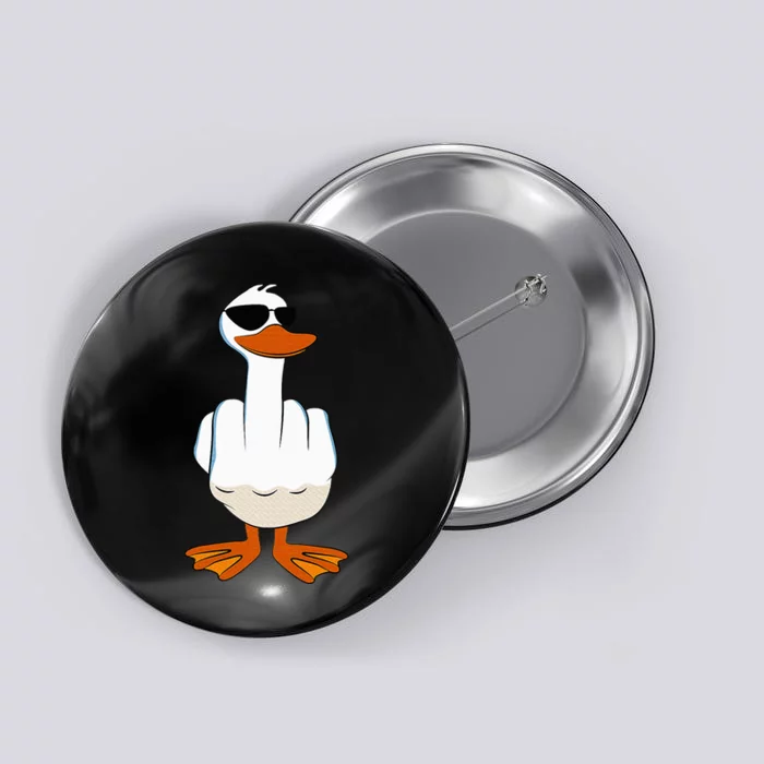 I DonT Give A Duck Funny Middle Finger Offensive Rude Duck Button