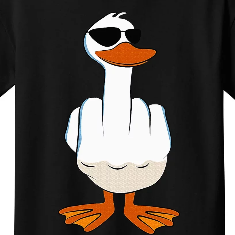 I DonT Give A Duck Funny Middle Finger Offensive Rude Duck Kids T-Shirt