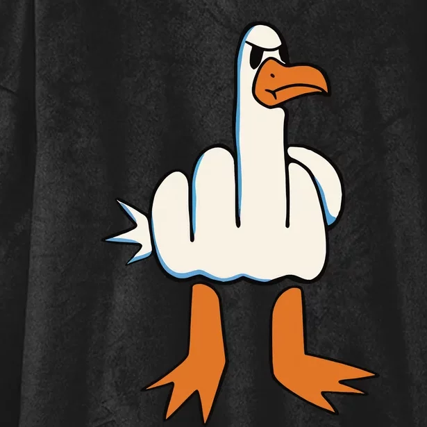 I Dont Give A Duck Middle Finger Funny Offensive Rude Duck Hooded Wearable Blanket