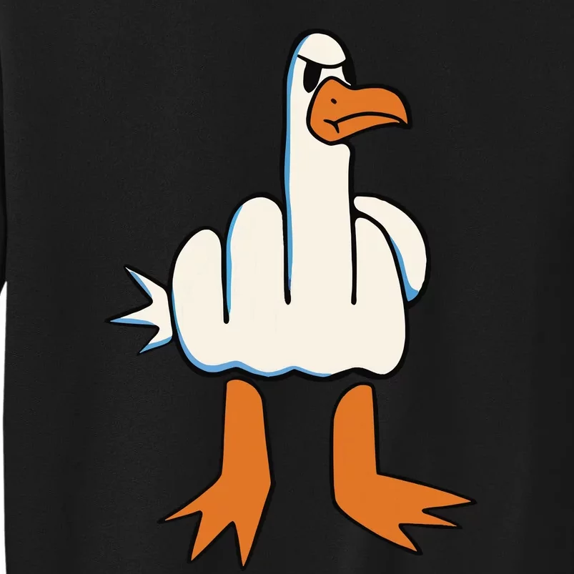 I Dont Give A Duck Middle Finger Funny Offensive Rude Duck Tall Sweatshirt