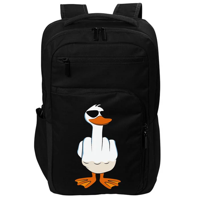 I DonT Give A Duck Funny Middle Finger Offensive Rude Duck Impact Tech Backpack