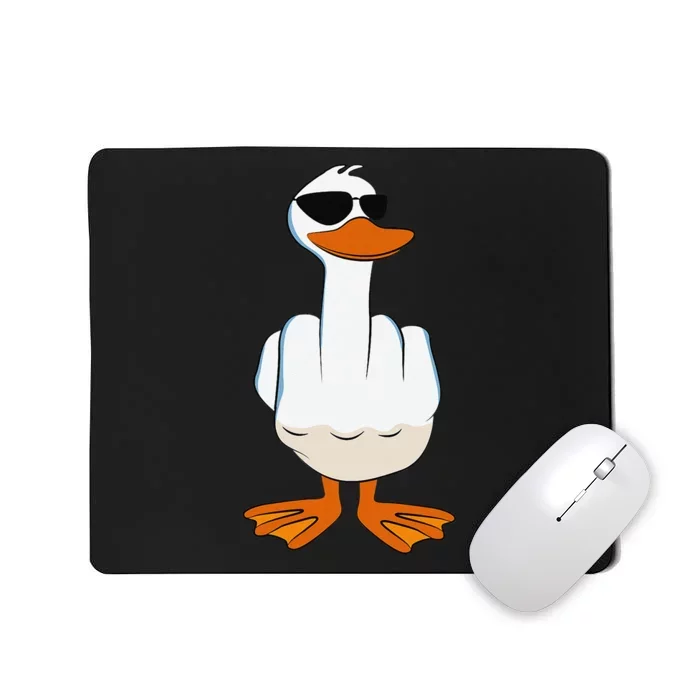 I DonT Give A Duck Funny Middle Finger Offensive Rude Duck Mousepad