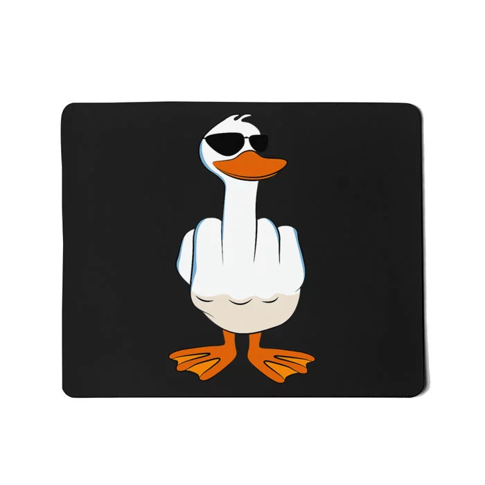 I DonT Give A Duck Funny Middle Finger Offensive Rude Duck Mousepad