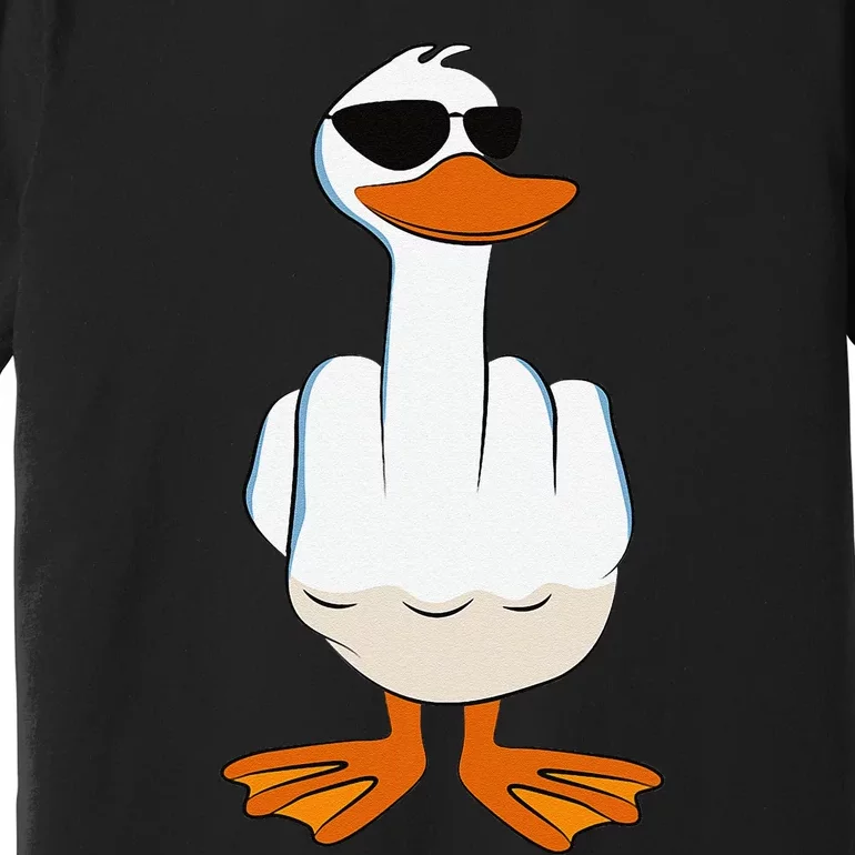 I DonT Give A Duck Funny Middle Finger Offensive Rude Duck Premium T-Shirt