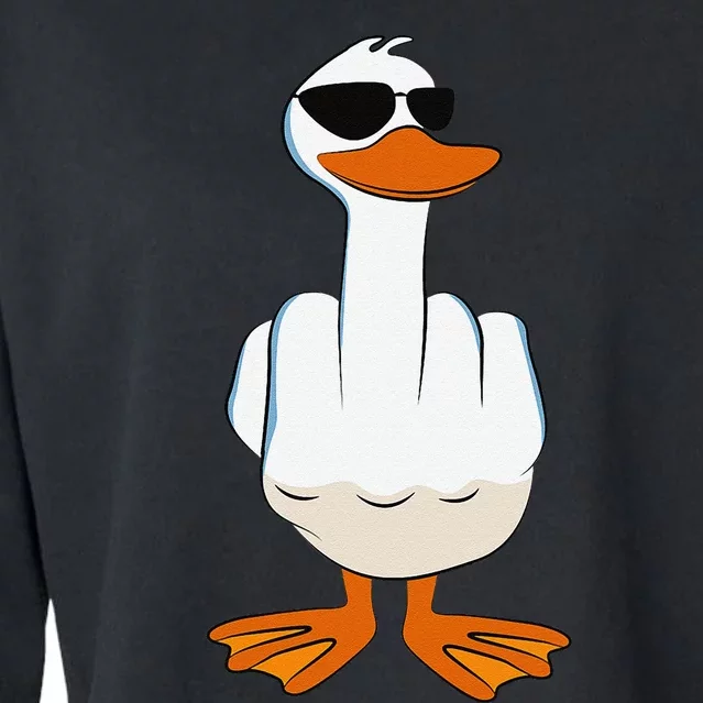 I DonT Give A Duck Funny Middle Finger Offensive Rude Duck Cropped Pullover Crew