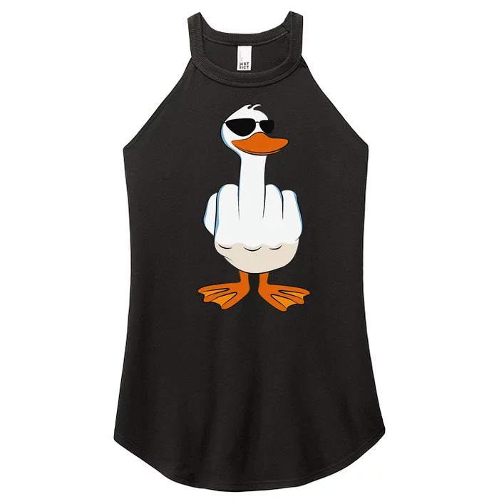 I DonT Give A Duck Funny Middle Finger Offensive Rude Duck Women’s Perfect Tri Rocker Tank