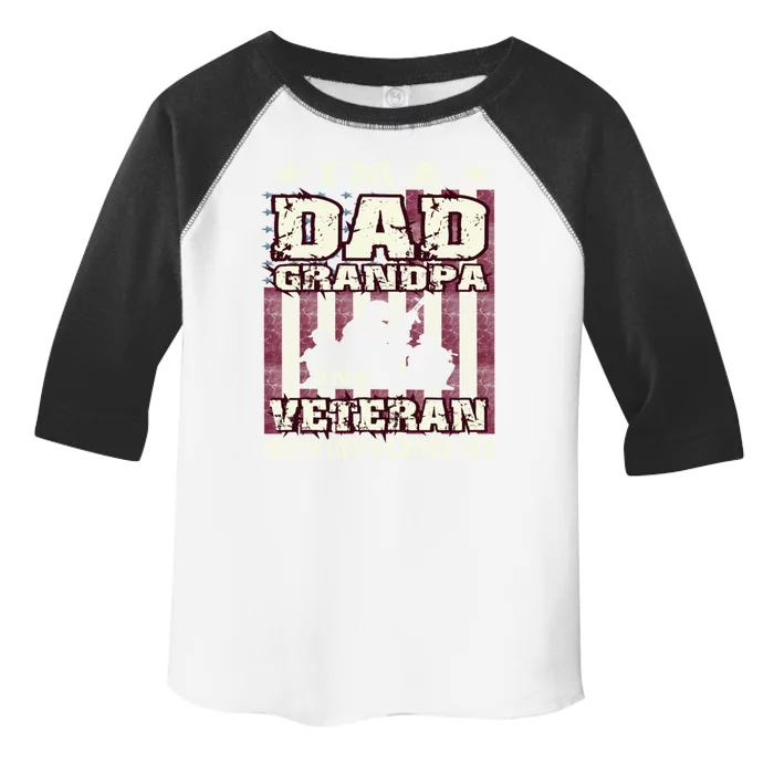 Im Dad Grandpa And Veteran Flag Soldiers Vintage Gift Toddler Fine Jersey T-Shirt