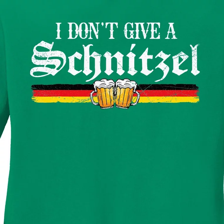 I Dont Give A Schnitzel Funny Oktoberfest German Ladies Long Sleeve Shirt