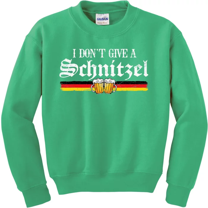 I Dont Give A Schnitzel Funny Oktoberfest German Kids Sweatshirt