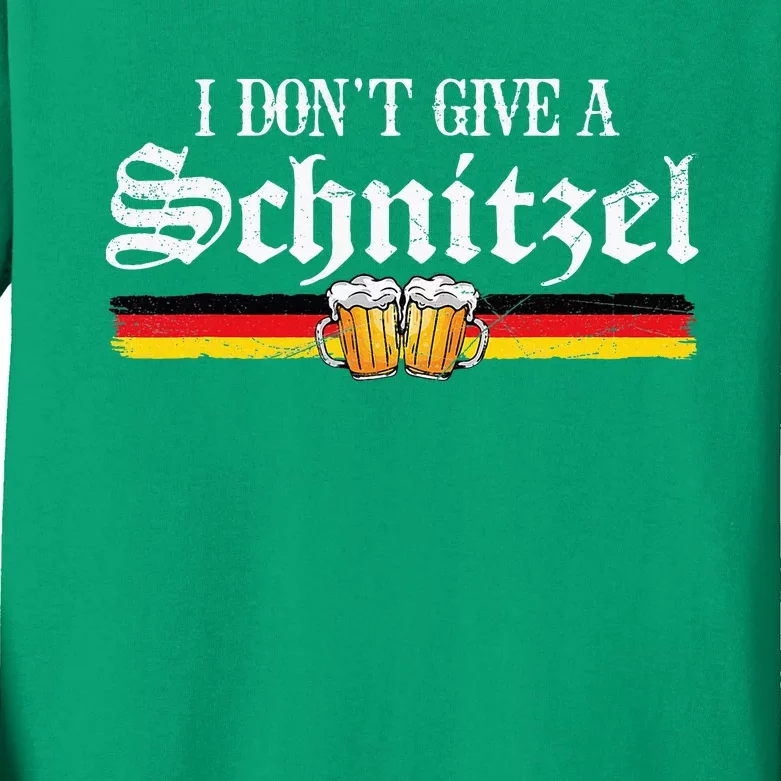 I Dont Give A Schnitzel Funny Oktoberfest German Kids Long Sleeve Shirt