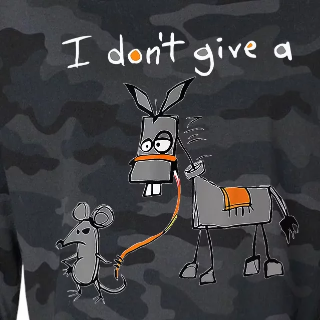 I Dont Give A Rats Ass Mouse Walking Donkey Cropped Pullover Crew