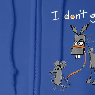 I Dont Give A Rats Ass Mouse Walking Donkey Full Zip Hoodie