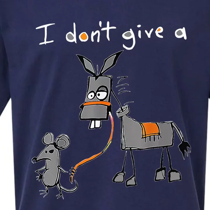 I Dont Give A Rats Ass Mouse Walking Donkey Sueded Cloud Jersey T-Shirt