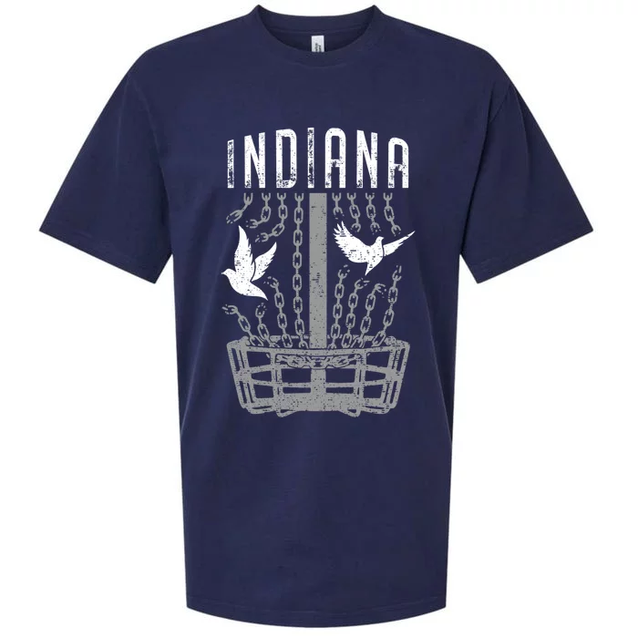 Indiana Disc Golf Player Breaking Chains Birdie Gift Sueded Cloud Jersey T-Shirt