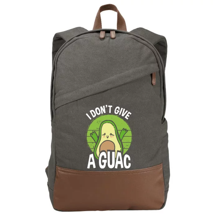 I Don't Give A Guac Funny Avocado Cool Gift Cotton Canvas Backpack