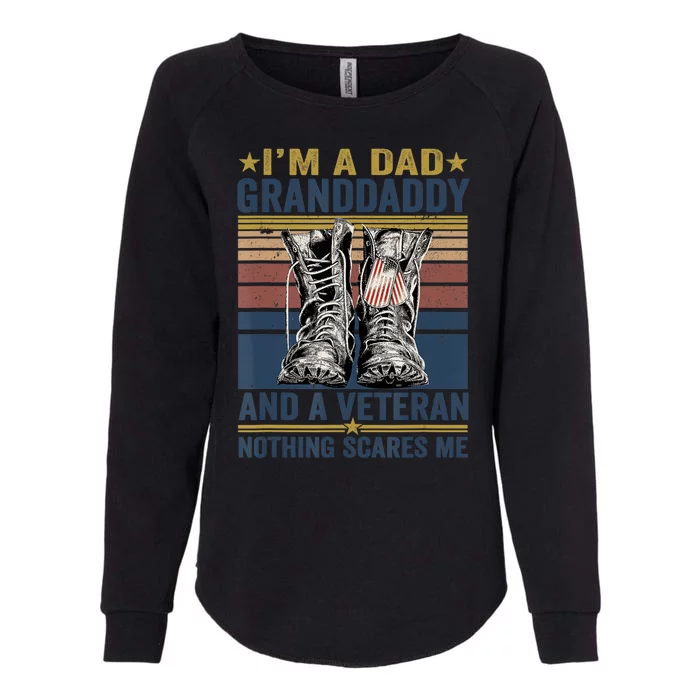 I'm Dad Granddaddy And A Veteran For Father's Day Womens California Wash Sweatshirt