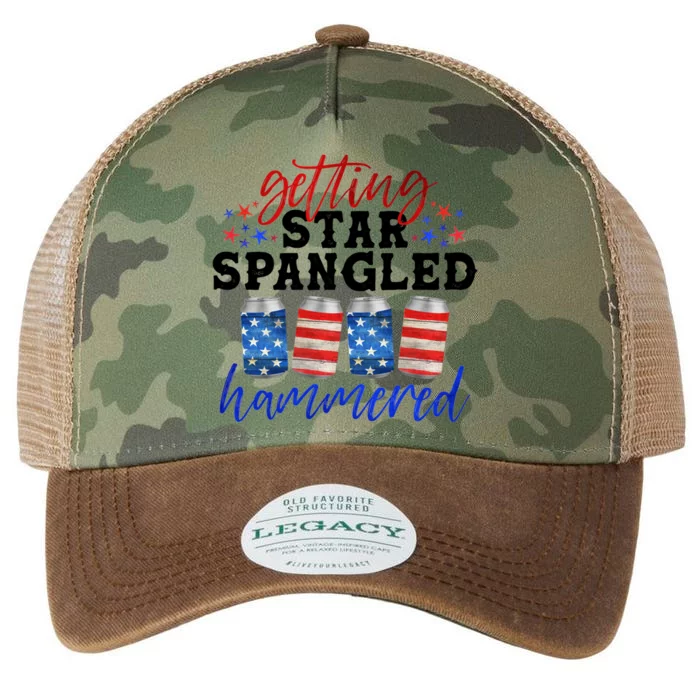 Independence Day Getting Star Spangled Hammered Beer Great Gift Legacy Tie Dye Trucker Hat