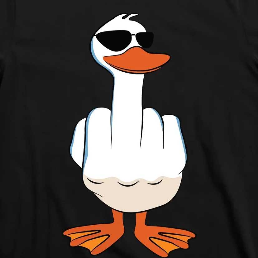 I Dont Give A Duck Funny Middle Finger Offensive Rude Duck T-Shirt