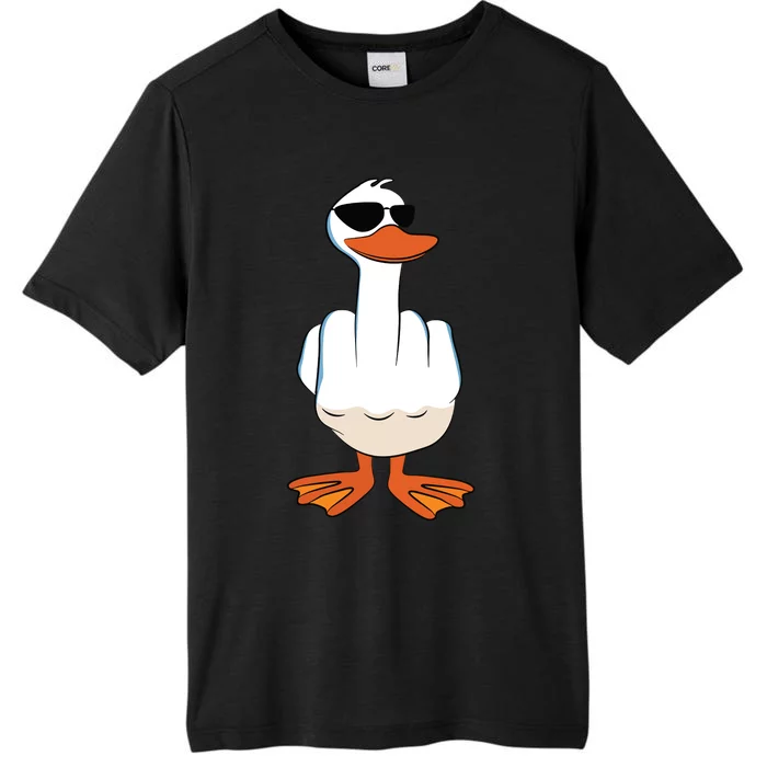 I Dont Give A Duck Funny Middle Finger Offensive Rude Duck ChromaSoft Performance T-Shirt