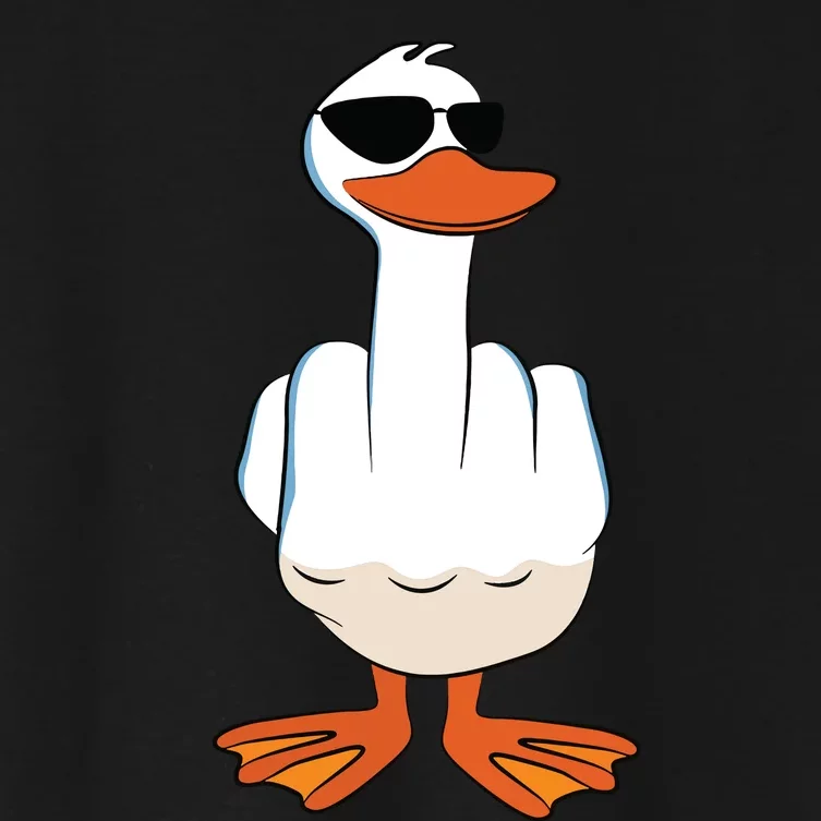 I Dont Give A Duck Funny Middle Finger Offensive Rude Duck Women's Crop Top Tee