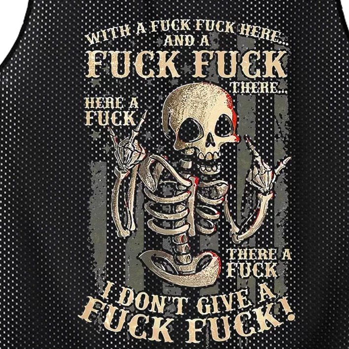 I Dont Give A Fuck Fuck Mesh Reversible Basketball Jersey Tank