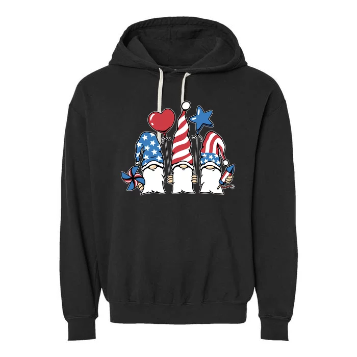 Independence Day Gnome Garment-Dyed Fleece Hoodie