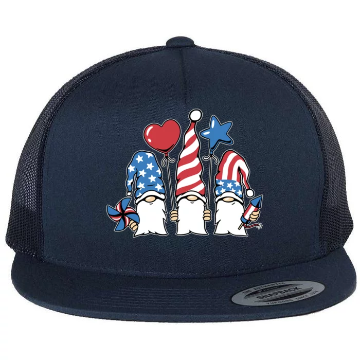 Independence Day Gnome Flat Bill Trucker Hat