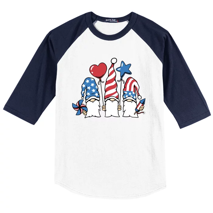 Independence Day Gnome Baseball Sleeve Shirt