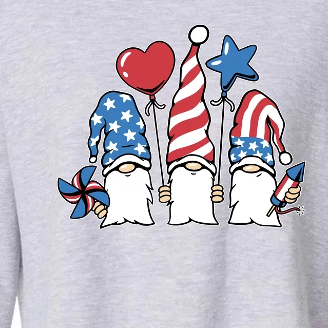 Independence Day Gnome Cropped Pullover Crew