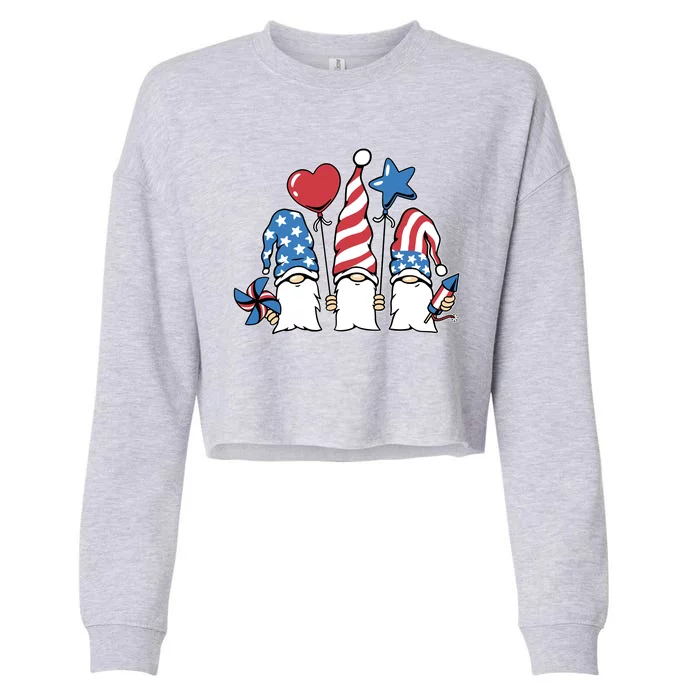 Independence Day Gnome Cropped Pullover Crew