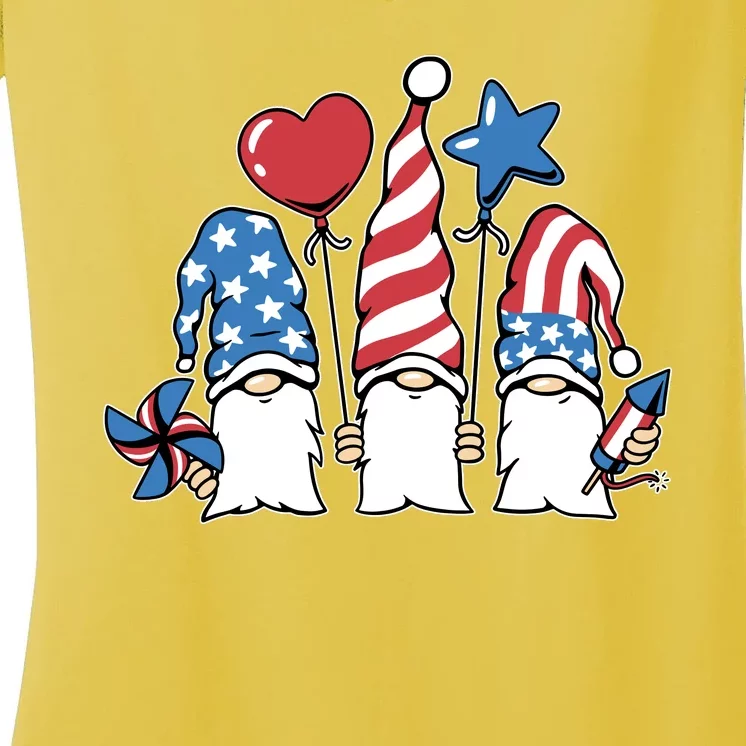 Independence Day Gnome Women's V-Neck T-Shirt