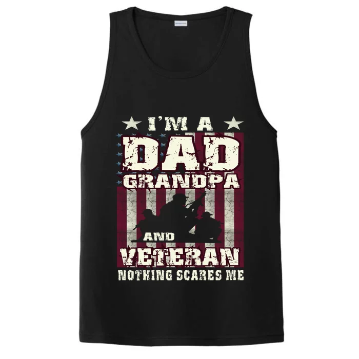 Im Dad Grandpa And Veteran Flag Soldiers Vintage Gift Meaningful Gift Performance Tank