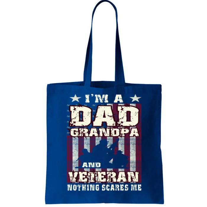 Im Dad Grandpa And Veteran Flag Soldiers Vintage Gift Meaningful Gift Tote Bag