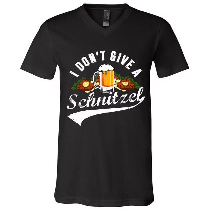 I Dont Give A Schnitzel Oktoberfest Beer Festival V-Neck T-Shirt