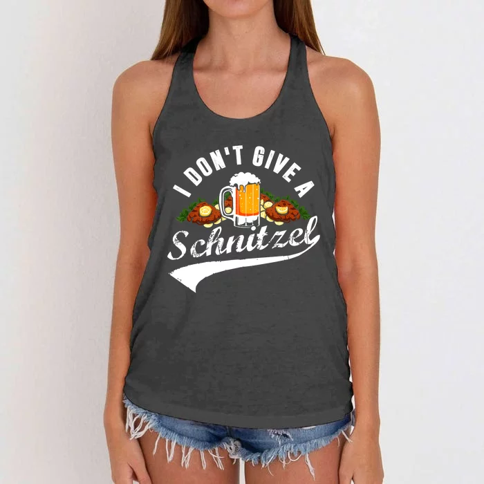 I Dont Give A Schnitzel Oktoberfest Beer Festival Women's Knotted Racerback Tank